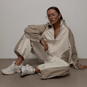 Drawstring Sports Jacket Trousers Suit Women