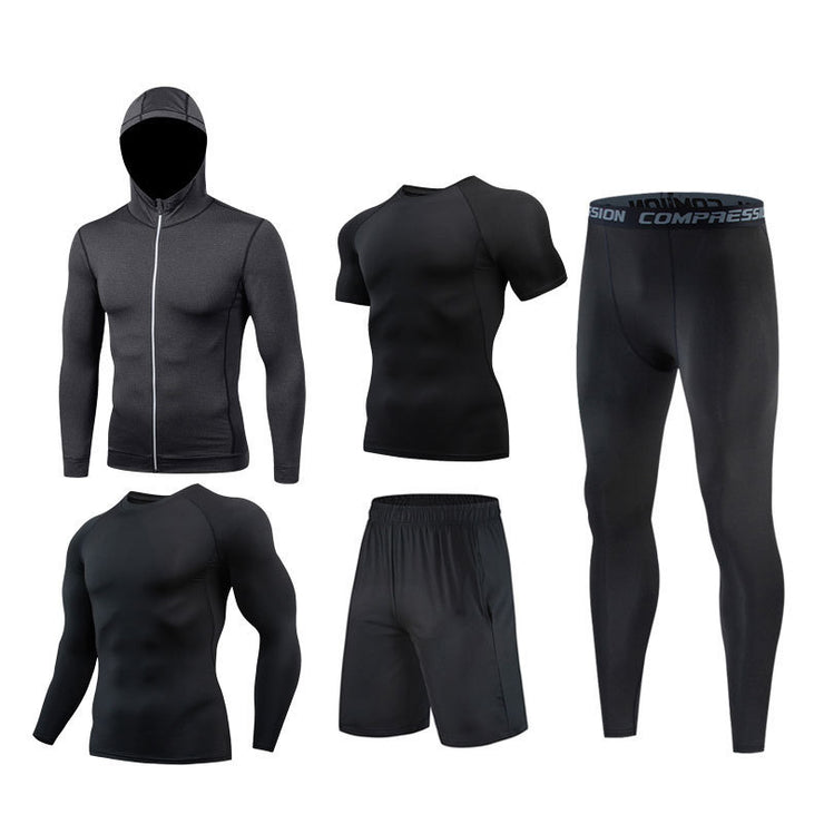 Sports Suit Men's Long-sleeved Trousers Gym Suit Running Training Sports Fitness Tight
