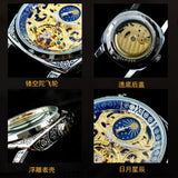 Augulas Men's Automatic Luminous Leather Watch