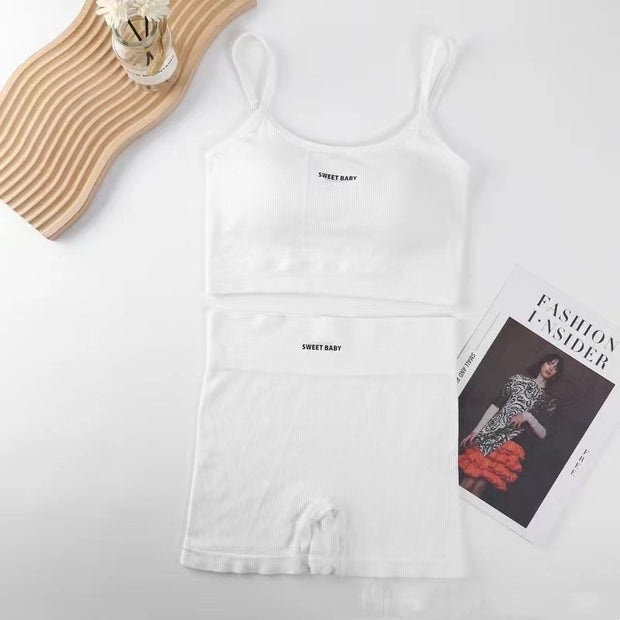 New High Waist Peach Yoga Suit Women