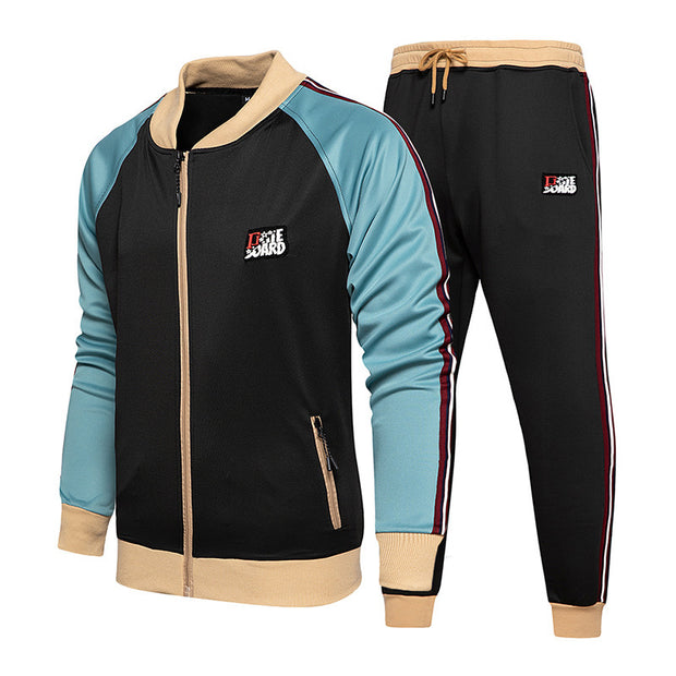 Two-piece set of male tracksuit sports wear fashion