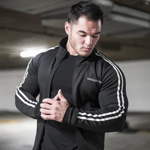 Side Webbing Zipper Hoodless Fitness Sports Jacket Top