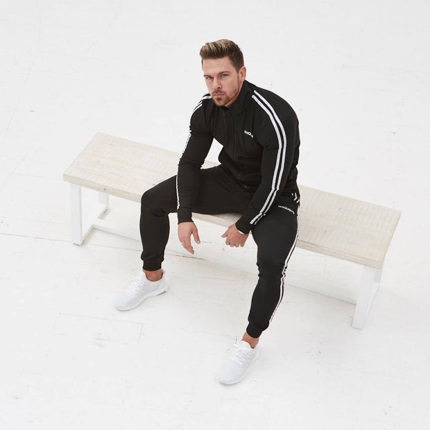 Side Webbing Zipper Hoodless Fitness Sports Jacket Top