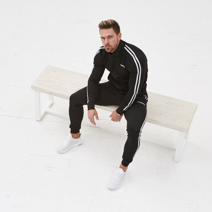 Side Webbing Zipper Hoodless Fitness Sports Jacket Top