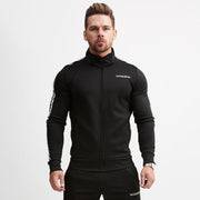 Side Webbing Zipper Hoodless Fitness Sports Jacket Top