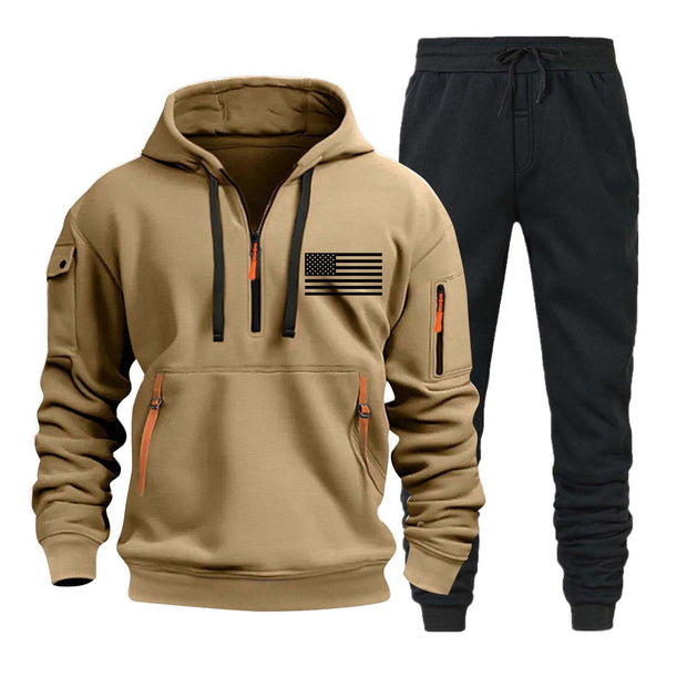 Autumn And Winter Sweater Hoodie Zipper Multi-pocket Pullover