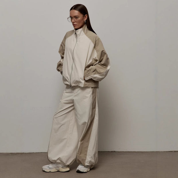 Drawstring Sports Jacket Trousers Suit Women