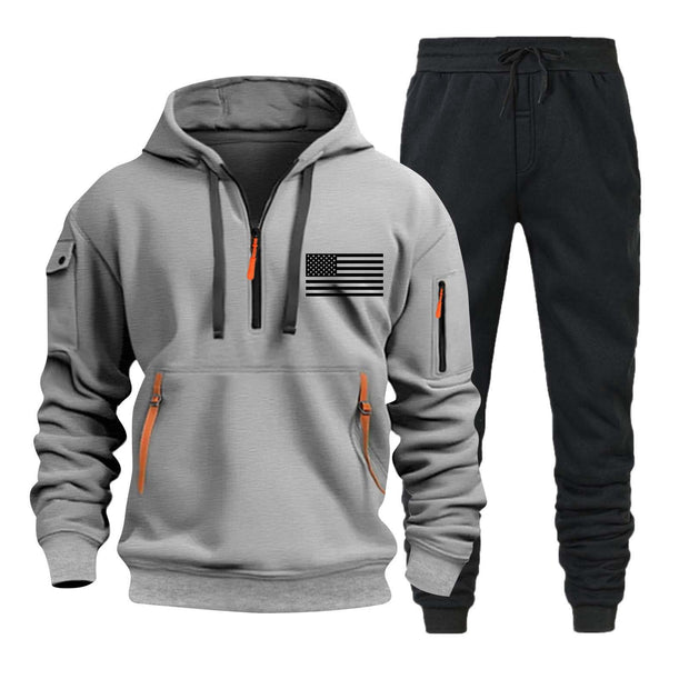Autumn And Winter Sweater Hoodie Zipper Multi-pocket Pullover