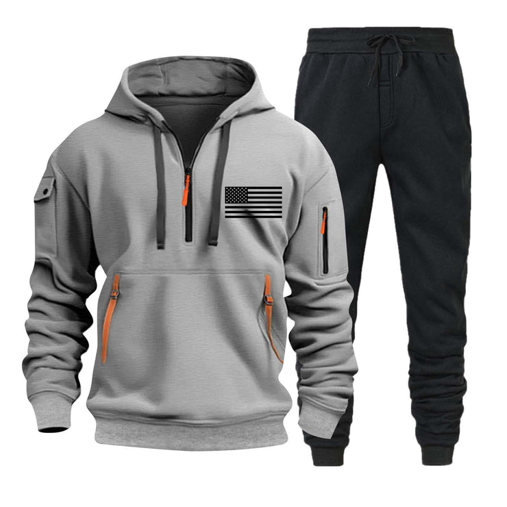 Autumn And Winter Sweater Hoodie Zipper Multi-pocket Pullover