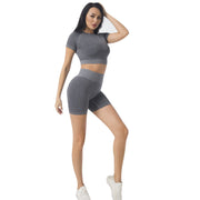 Summer Women Seamless Yoga Set Gym Workout Clothes