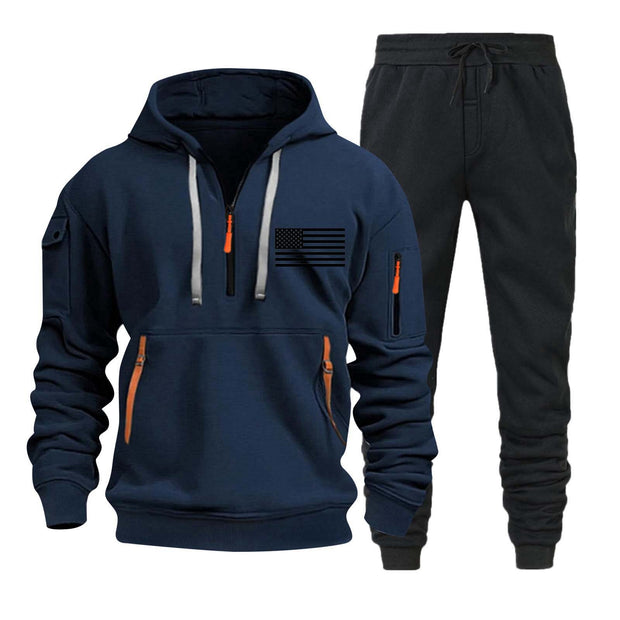 Autumn And Winter Sweater Hoodie Zipper Multi-pocket Pullover