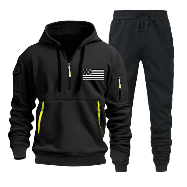Autumn And Winter Sweater Hoodie Zipper Multi-pocket Pullover